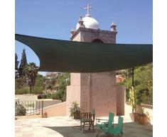 Tenda ombreggiante vela quadrata ecrù verde copertura sole ombra giardino (Verde 824/4)