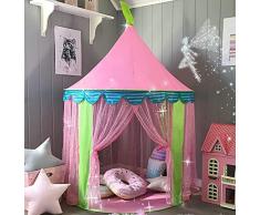 Tiny Land Tenda Gioco con Borsa Tote per Bambine, Portatile Castello della Principessa Rosa (140 cm di Altezza)