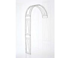 CLP Semiarco per Piante Rampicanti RICCARDO - Sostegno Piante con Fissaggio alla Parete I Supporto Piante da Esterno in Ferro Robusto I Arco Fiori a Muro, Alt. 258 cm I Colori e Misure a Scelta bianco antico 160 x 40 x 258 cm