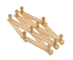 Zonster Tazze Parete Estensibile in Legno Naturale Fisarmonica polifunzionale Peg Appendiabiti Gancio Appendiabiti Cappello Armadio Porta di espansione del Popolare Gioielli Cappotto Sciarpa Cappello