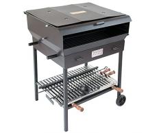 CRUCCOLINI Gran Ristoro Barbecue a Legna e Carbone, Nero, 83x68x151 cm
