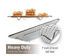 Graticola a filo in acciaio inox professionale per raffreddare e riscaldare - adatta alla teglia del forno - per biscotti e dolci - nel forno per cucinare, affumicare - 29,97 x 42,93 cm (2 PACK)