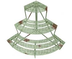 Esschert Design Piante da Balcone Scale, mensola Fiori in Stile Vintage, Quarto Turno, di Circa 50 cm x 51 cm x 75 cm