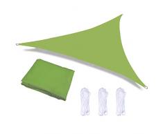Bluecool Vela Ombreggiante Impermeabile Triangolare 2.4X2.4X2.4m Tenda a Vela Ombreggiante Anti-UV Impermeabile Resistente a Strappi Facile da Installare per Giardino Verande Cortile, Verde