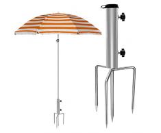 FMKLDENA Porta Ombrellone da Spiaggia, Rimovibile Picchetti Ombrellone, 4 Forchette,Base per Ombrellone con Ancoraggio a Terra, Supporto per Ombrellone per Pesca, Spiaggia, Campeggio, Sabbia