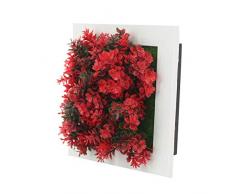 Zentto Simulazione Pianta Portafoto Fiore Artificiale in plastica con Cornice Decorazione da Parete per Giardino Esterno Balcone Portico Soggiorno Nursery