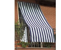 vetrineinrete® Tenda da Sole con Anelli in Tessuto per Balcone 145x290 cm Protezione dal Sole per finestre verande per l Estate Vari Colori (Beige/Blu) C6