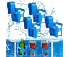 YISKY 4 PCS Portabevande per Piscina, Portabicchieri da Piscina, Portabicchieri a Bordo Piscina, Supporto per Bevande da Piscina, Portabevande Senza Fuoriuscite, Portabevande Multifunzione da Piscina