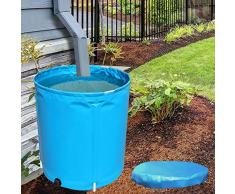 Serbatoio per Acqua Piovana Collettore a Botte per Acqua Piovana da Giardino, Serbatoio Dacqua Portatile con Coperchio, Sistema di Raccolta Dellacqua Piovana Blu, Contenitore per la Raccolta Dellac