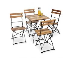 AmaCasa Sedia Pieghevole in Metallo in Ferro da Giardino Sedia Design nostal gisch Marrone