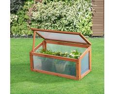 casa.pro Mini Serra da Balcone/Terrazza per Piante Box Traslucido in Policarbonato 60 x 30 x 23/30 cm Protezione Piantine con Tettuccio Apribile