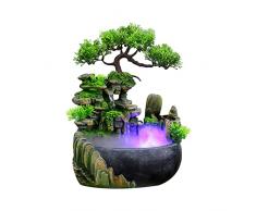 Fontana da interni con piante, fontana da giardino in pietra per interni con effetto nebbia, fontana da tavolo a cascata per interni ed esterni, per soggiorno, camera da letto, ufficio