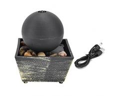 Fontana a Sfera da Tavolo per Interni USB 3V con Luce a LED e Fontana da Tavolo in Pietra Accessori per Fontane da Interno per Larredamento Dellufficio Domestico