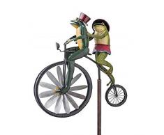 THKZH Girandola A Vento in Metallo per Bicicletta, Girandola A Vento in Metallo per Prato da Giardino,Girandola A Vento per, Girandola A Vento Ornamentale per Cortile E Giardino-(Rana)