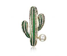 LifeJewelrySea Spille per Regalo di Natale da Donna Pianta Spilla Cactus, Spilla di Diamanti Artificiali Incrostati di Lega