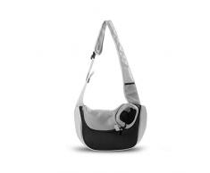 PETCUTE Borsa a Tracolla per Gatti Cani,RegolabileTrasportino per Animali per Esterno con Tasca,Regolabile Borsa da Trasporto per Animali Domestici per Passeggio/Escursioni/Campeggio,Nero,S