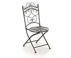 CLP Sedia Giardino Indra in Ferro Lavorato A Mano I Sedia Esterno Rustica E Shabby I Sedia Balcone Resistente ad Agenti Atmosferici, Colore:Bronzo