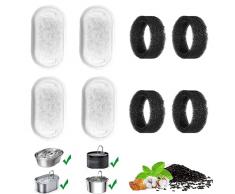 Berein Filtri Fontanella per Gatti, per 3.2L Fontana in Acciaio Inox Fontana per animali domestici Filtro per Capelli Filtri con Spugne (8 Pezzi)