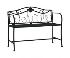 vidaXL Panca da Giardino a 2 Posti 104 cm Nera in Acciaio