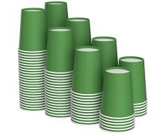 120 Pezzi Tazze di Carta Verde 9 once Feste Usa e Getta Tazze Biodegradabili e Compostabili per Festa di Compleanno, Fai da te, Barbecue