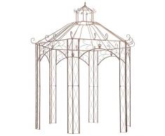LINWXONGQP Materiale: Ferro battuto Padiglione da Giardino Marrone Anticato 3 m in Ferro Prato e Giardino