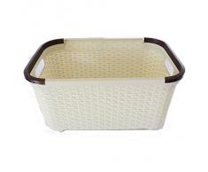 CESTO PORTABIANCHERIA IN RATTAN 31 LT CESTA DA BAGNO 25X33X50 CM (Beige)