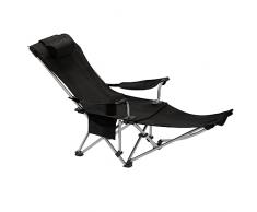 ASABIB Sedia Ultraleggera Portatile Chaise Lounge Mobili da Esterno Lettino da Spiaggia Poltrona Pieghevole for la casa (Color : Black)