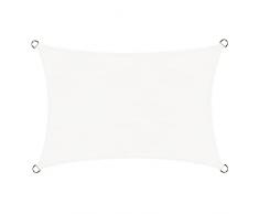Cool Area Tenda a Vela Rettangolare 2.5x3.5m HDPE,Vela ombreggiante parasole Traspirante Protezione Raggi UV per Giardino Esterno terrazza, Crema