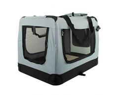 Mobiclinic, Trasportino per cani e gatti, Trasportino per animali domestici, Balú, Taglia L, Marchio europeo, Supporta 15 kg, 70x52,5x50 cm, Con finestra a rete, Ventilazione, Pieghevole, Grigio