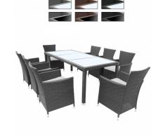 ARREDO GIARDINO SALOTTO GIARDINO SET DA 17 GRIGIO VETRO BIANCO