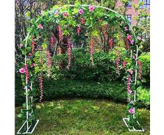 Arco Fiore Stand Giardino in Ferro Battuto Padiglione Arco Supporto Telaio Usato per Rose, Clematis, Arrampicata Piante e Altri Monti di Supporto Della Vine/Bianco / 240cm