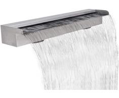 RALIRA Fontana a Cascata in Acciaio Inossidabile, Fontana per Piscina allaperto, Rettangolare, per Cascata di laghetti per Pesci da Giardino