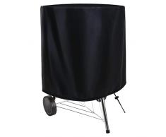 ROMON Copertura Barbecue Rotondo, Telo Copri Barbecue Esterno, BBQ Cover Impermeabile, Protezione Dalla Polvere UV, 71×73cm, Nero