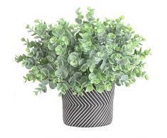 4 pacchi artificiale eucalipto floccaggio pianta plastica finta verde soldi foglie erba cespuglio per casa tavolo ufficio decorazione esterna