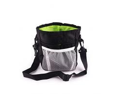 Cane Snack Borsa, 7.1 * 5.5inch Sacchetto Di Addestramento Del Cane, Sacchetto Di Cibo Per Cani, Regolabile, per Addestramento Di Cuccioli, Addestramento AllAperto, Addestramento Di Animali (Nero)