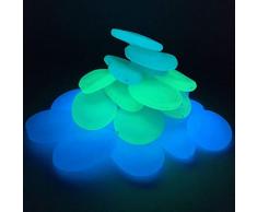 StickersLab - Pietre piatte che si illuminano al buio in vetro fosforescenti prodotto professionale per sentieri passaggi e giardini (1KG (circa 90/100 pietre), Multicolor)