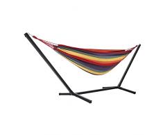 GOLD&CHROME UNIQUE DESIGN Amaca per 2 persone XXL, con supporto, altalena, confotevole, facile da montare, rosso arancione