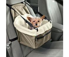 SEGGIOLINO CESTA DA AUTO PER CANI GATTI PORTA CANE GATTO ANIMALI COLORE BEIGE