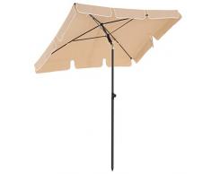 SONGMICS Ombrellone da Balcone Rettangolare 1,8 x 1,25 m, Protezione UPF 50+, Parasole Inclinabile, Telo Rivestito in PA, Borsa da Trasporto, Giardino Terrazzo, Base Non Inclusa, Tortora GPU180K01