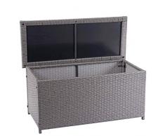 Mendler Baule Contenitore da Esterno HWC-D88 polyrattan - Basic 320l Grigio