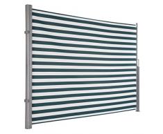 Ultranatura Tenda da sole Maui - Tenda laterale avvolgibile come protezione dagli sguardi indiscreti da fissare verticalmente - 300 x 180cm, Verde/Bianco