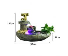 Fontana decorativa Fontana di pietra del vaso del laminatoio di pietra Piccola fontana dello stagno di pesci Fontana umidificatore atomizzata della decorazione interna Fontana di resina del desktop De