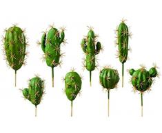 8 pezzi Artificiale Cactus Mini Artificiale In Vaso Piante Finte Piante Succulente Piante Senza Pot Interno Falso Cactus Steli FAI DA TE Decorazioni Per La Casa ufficio Tavolo Decorazione Top