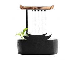 JIAQUAN-SHOP Fontana da Tavolo in Stile Cinese - Fontana in Ceramica circolante Fontana Zen Meditazione a Cascata da Interno