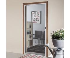Zanzariera per porta a rullo orizzontale dimensioni 160x250, colore marrone e bianco (bianco)