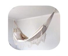 powers Amaca Macrame, Amaca Con Nappe, Amaca Larga In Cotone, Amaca Portatile Pieghevole, 200 Cm X 100 Cm, Carico Massimo Di 120 Kg