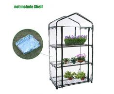 Serra da giardino, mini serra da giardino, a 3/4 piani, trasparente, terrazza, balcone, protezione per piante, impermeabile e resistente al vento (senza telaio in ferro)