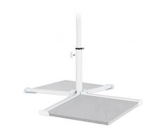 Relaxdays Base per Ombrellone, Piedistallo per Aste Parasole 19-38 mm, Supporto a Croce Pieghevole, in Acciaio, Bianco, 100%, 30 x 85 x 85 cm