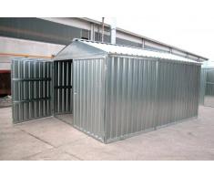 Box casetta in lamiera zincata con struttura in acciaio zincato mt. 5,97x2,60x2,11 h con porta a due ante mod. SAPILBOX