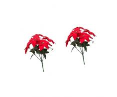 HOMSFOU 2 Pezzi Poinsettia Ornamento Arredamento Cespuglio Fiori Finti Fiore Natale Giardino Floreale Per Ghirlande Nuziali Decorazioni Artificiali Porta Pointia Natale Simulazione